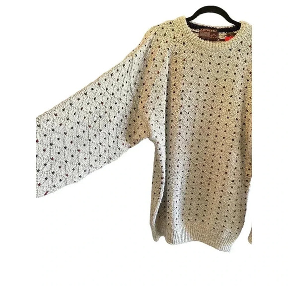 Authentic issue 90 mens‎ Polka Dot Crew Neck Sweater Size L - Picture 3 of 5
